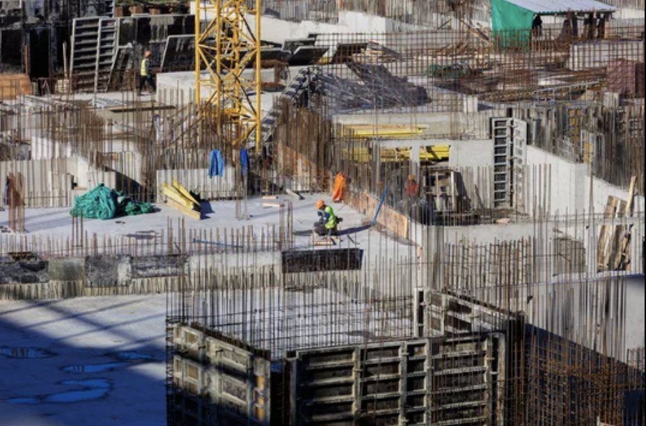 Dense reinforcement and formwork on an active structural site